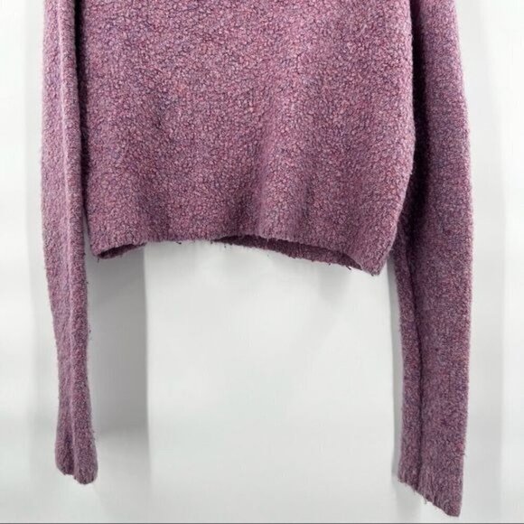 Free people purple wool blend sweater size S cowl turtleneck - Picture 6 of 11